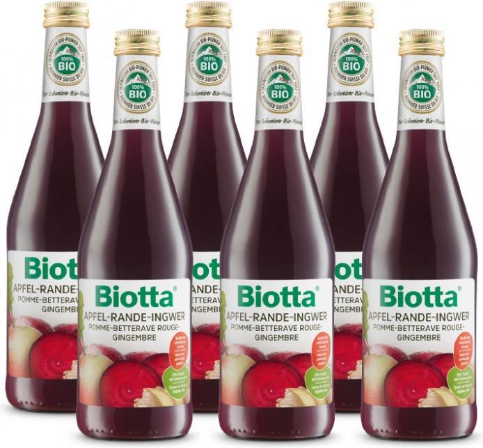 Produktbild Biotta Apfel-Rande-Ingwer Bio 6 x 0.5 l (6 x 50 cl)