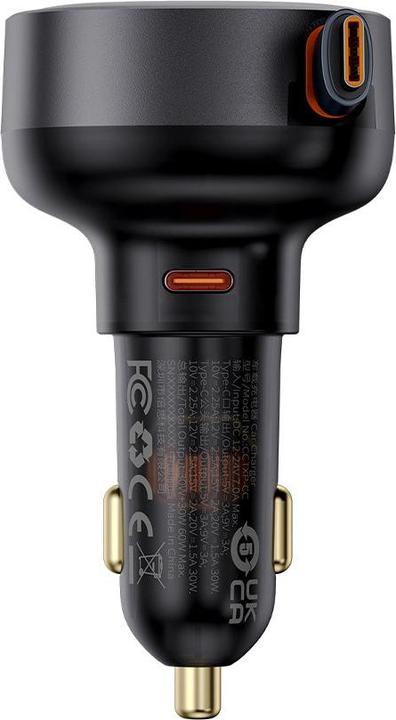 Actual product image Baseus Car Charger Enjoyment Pro with cable USB-C, 60W (Black)