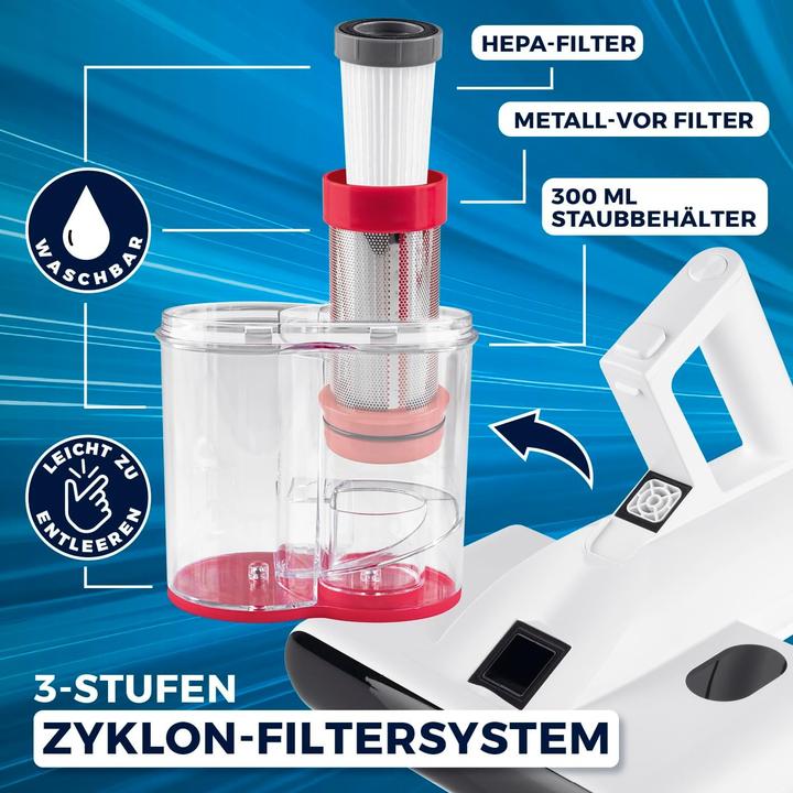 Produktbild CleanMaxx Rotierender Milbenstaubsauger mit UV-C-Licht und HEPA-Filter