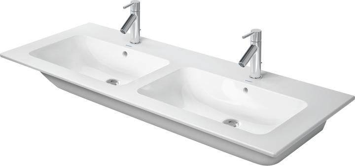 Produktbild Duravit Doppelwaschtisch ME by Starck m ÜL m HLB 1300x490mm 1 HL we sdm WG (490 mm, 1300 mm)