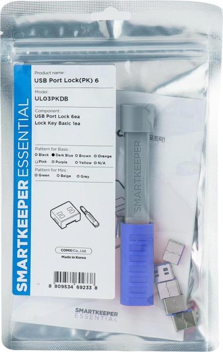Produktbild Smart Keeper SmartKeeper Basic "USB-A Port" Blocker 6 Stk.+Key dunkelblau