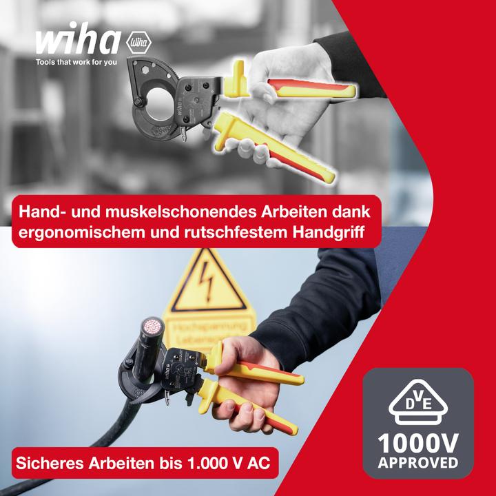 Image du produit Wiha Pince coupe-câbles electric jusqu’à 300 mm² avec fonction de cliquet (275 mm)