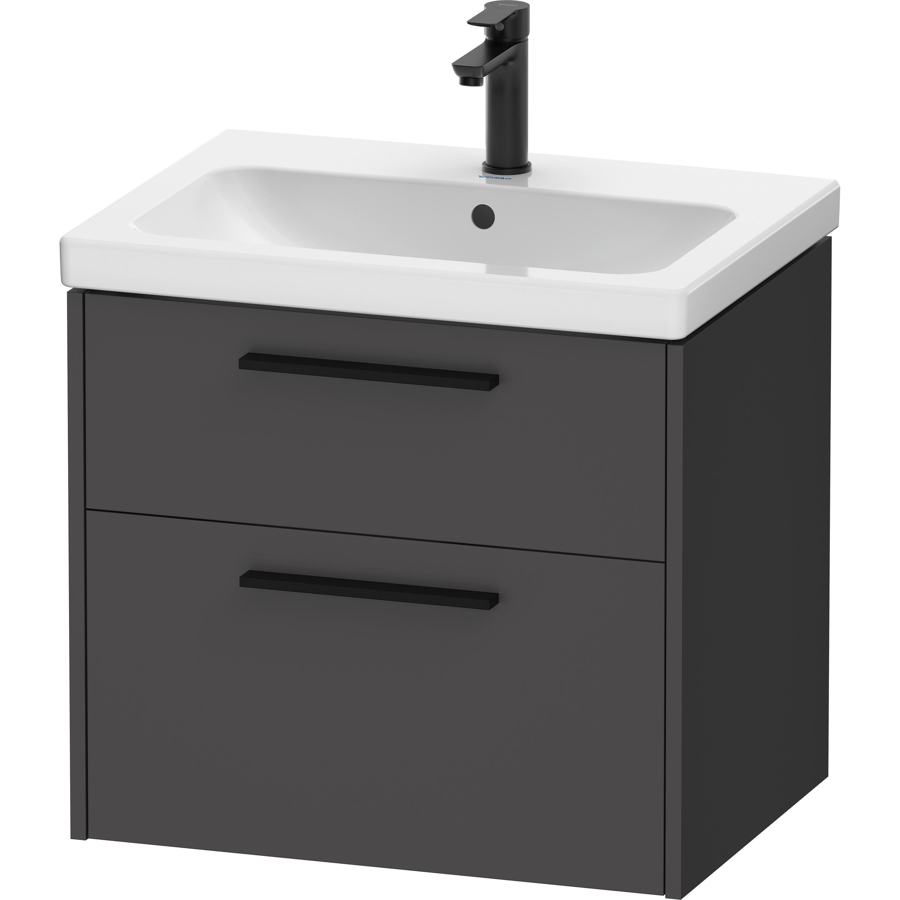Duravit, Waschbeckenunterschrank, D-Code Waschtischunterbau, 1 Auszug, 634x460mm, Siphonausschnitt, mit Griff
