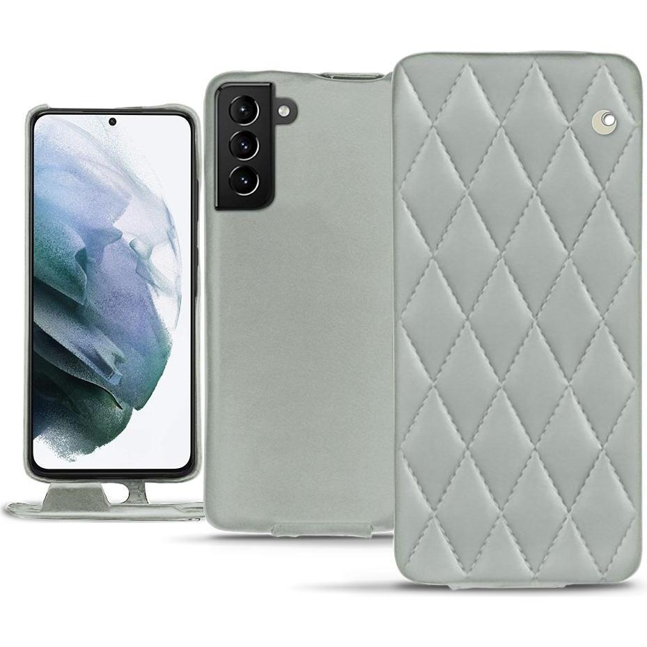 Noreve Lederschutzhülle vertikal (Samsung Galaxy S21+), Smartphone Hülle, Grau
