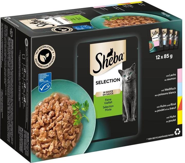 Produktbild Sheba Feine Vielfalt in Sauce MSC (Adult, 12 Stk., 1020 g)