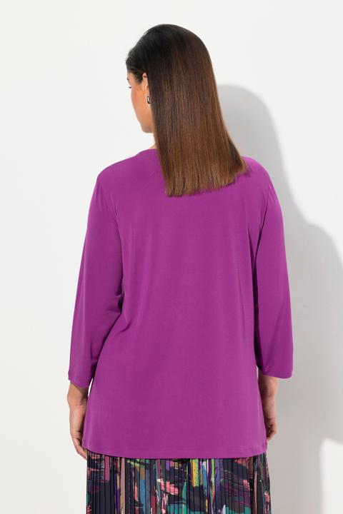 Actual product image Ulla Popken Draped Neck 3/4 Sleeve Tee (42, 44)