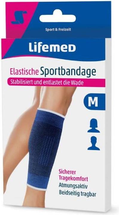 Produktbild Lifemed Elastische Sportbandage blau Wadenschutz Grösse M (M)