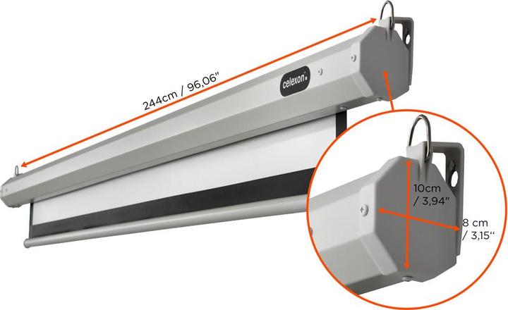 Actual product image Celexon Economy electric screen - screen - ceiling mounting possible, suitable for wall mounting (120.08", 1:1)
