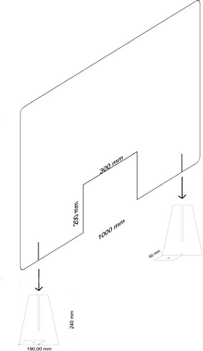 Produktbild Schutzwand Version 2, 100 x 67 x 0.4 cm