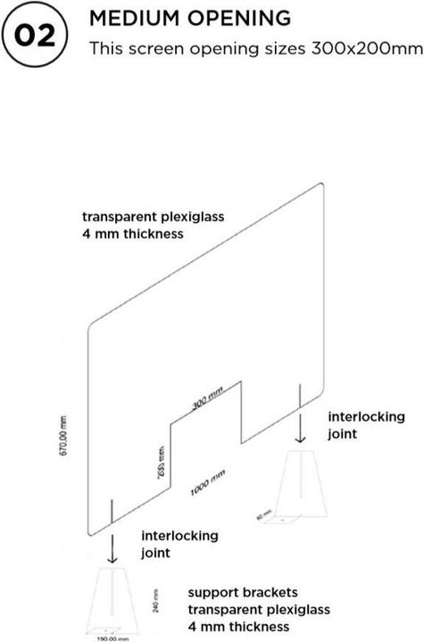 Produktbild Schutzwand Version 2, 100 x 67 x 0.4 cm