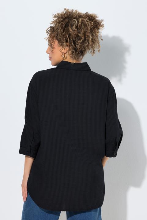 Immagine prodotto Ulla Popken Camicia in seersucker con ricami, collo da camicia e maniche a 3/4 (62)