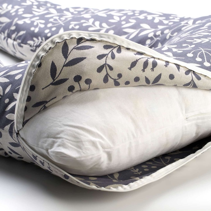 Actual product image Flora Cool Grey nursing and sleeping pillow