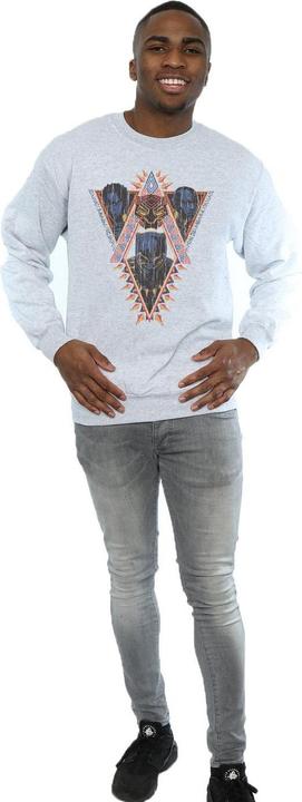 Actual product image Mens Black Panther Tribal Heads Cotton Sweatshirt (XXL)