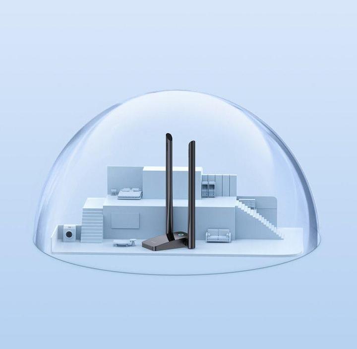 Produktbild Baseus Adapter WiFi FastJoy 1300Mbps (black) (USB-A, 2 Ports)