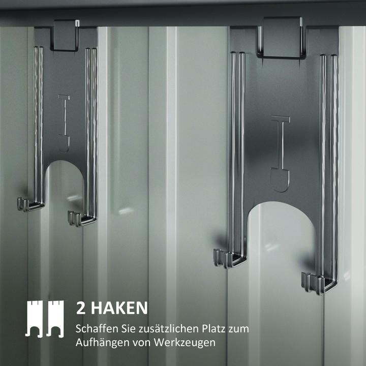Actual product image Outsunny Gerätehaus Stahl Dunkelgrau