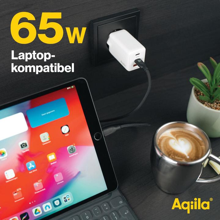Productafbeelding Aqiila Chargebird W3 - GaN Muurlader, 65W PD - Wit (65 W, 3 ports)