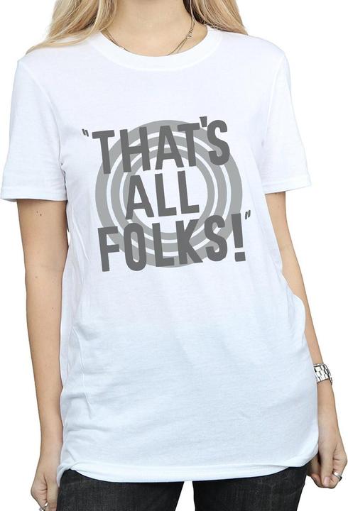 Immagine prodotto Looney Tunes That's All Folks Text Maglietta Ampia Donna (XXL)