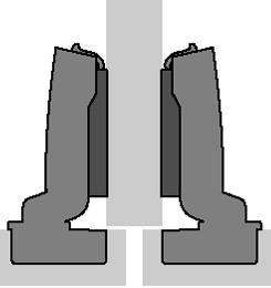 Actual product image Hettich Thick-door hinges Sensys 8631i, corner, centre and recessed