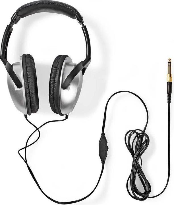 Produktbild Nedis Kopfhörer mit Kabel - Over-Ear - 6 m Rundes Kabel - HiFi - Ergonomische Ohrmuscheln - Silber (Kabelgebunden)