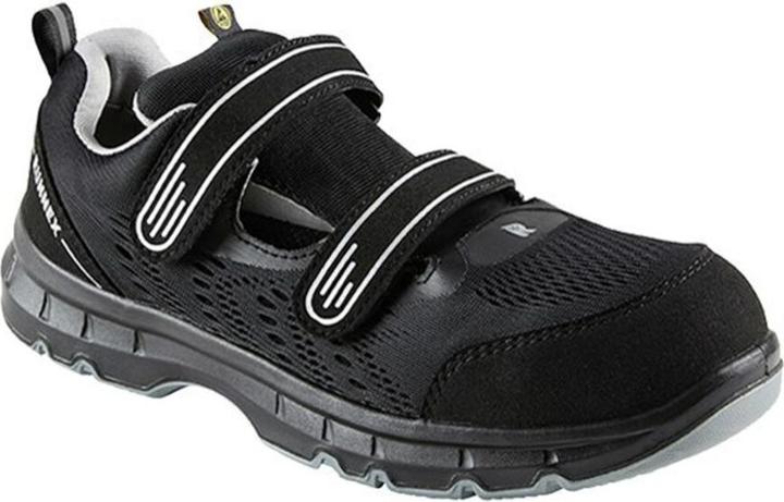 Runnex S1PS ESD safety velcro sandals FlexStar, black/grey (37)