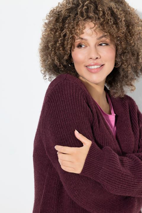 Immagine prodotto Ulla Popken Cardigan lungo con abbottonatura, scollo a V e maniche lunghe (50, 52)