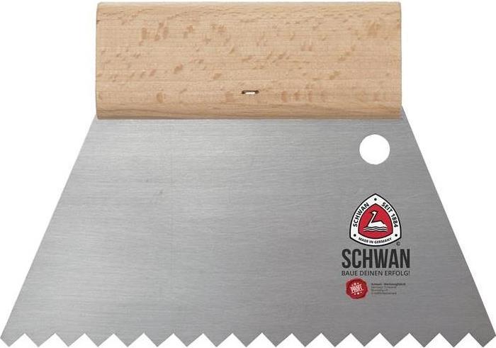 Image du produit Schwan Spatule adhésive Longueur 180 mm Largeur 180 mm Denture C1 Denture en boîte 4x4x4 mm Acier trempé (18 cm)