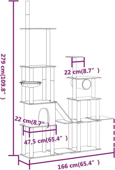 Produktbild vidaXL Kratzbaum (Dunkelgrau)