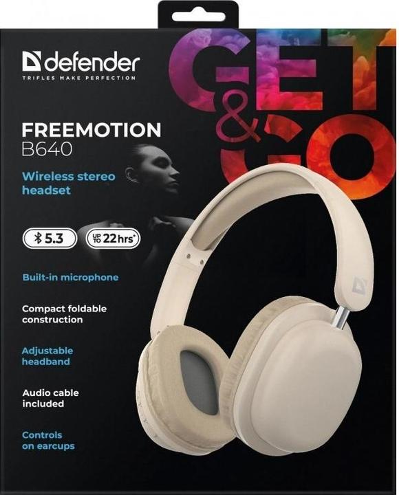 Actual product image Defender Bluetooth-Kopfhörer FR EEMOTION B640 BEIGE (Wireless)