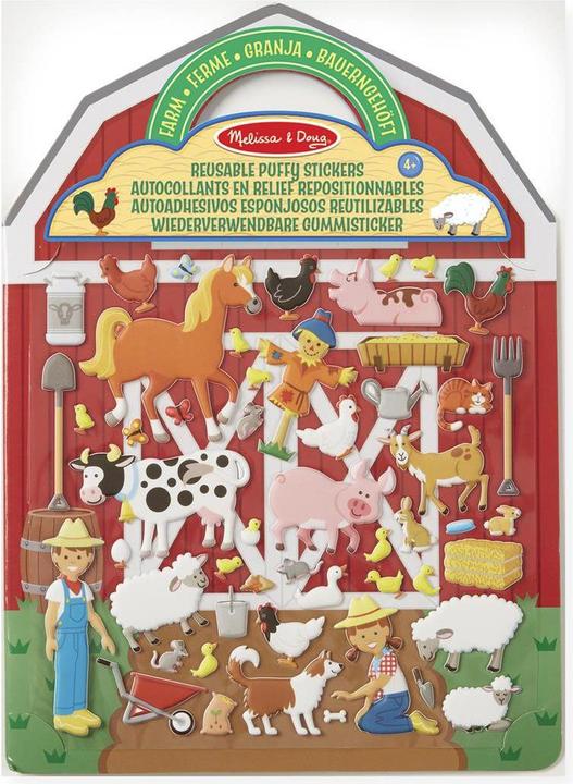 Melissa & Doug Reusable Puffy Stickers Playset Farm (52 Sticker)