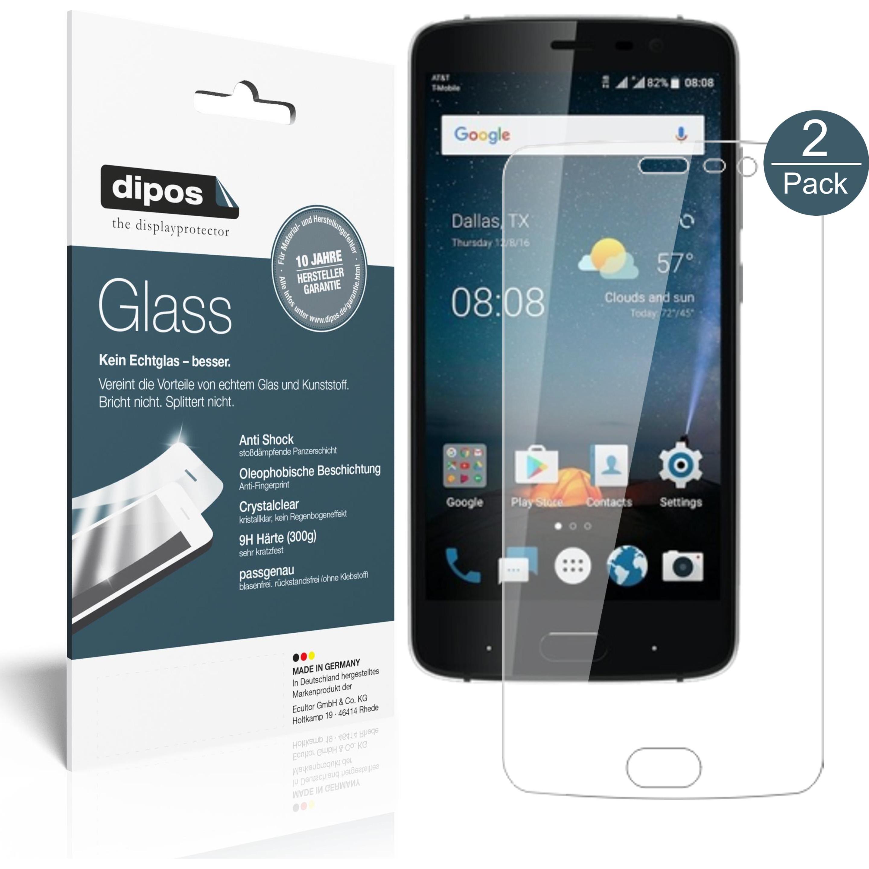 Dipos Displayschutz Anti-Shock (2 Stück, ZTE Blade V8 Pro), Smartphone Schutzfolie, Transparent