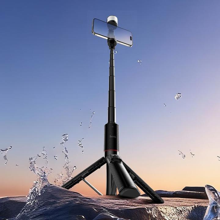 Produktbild Hoco Auto holder Selfie stick tripod with remote control + LED light K34 black