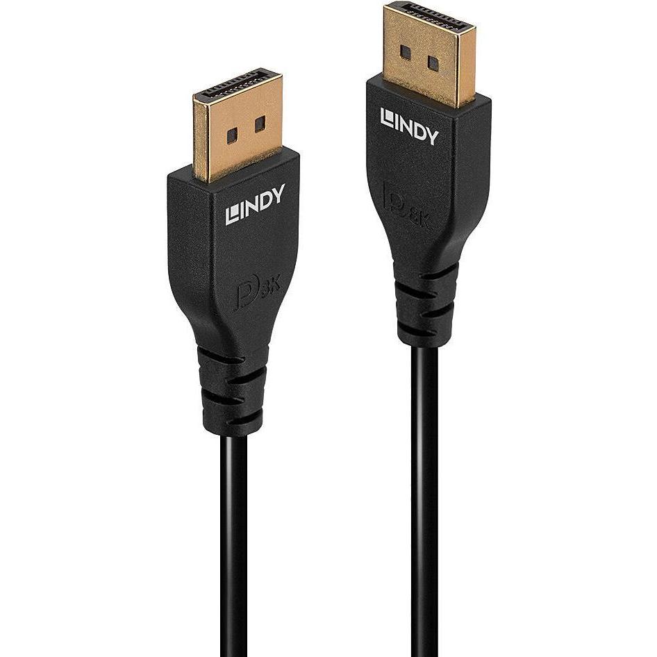Thumbnail - Lindy 1m DisplayPort 1.4 Kabel, Slim DP-Stecker an DP-Stecker (1 m, DisplayPort), Video Kabel