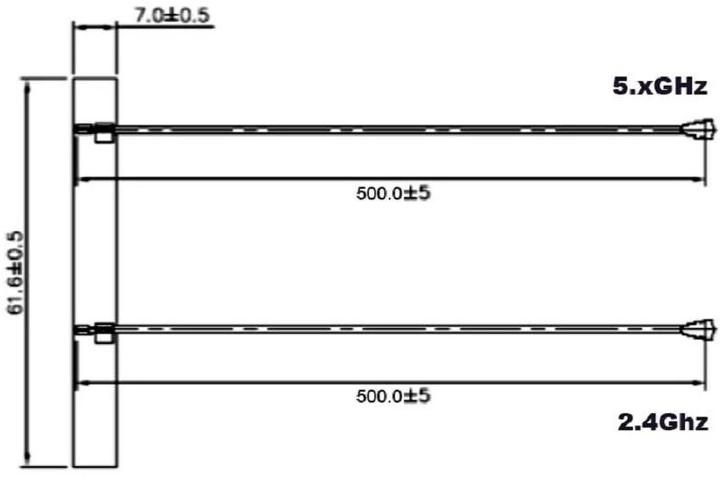 Actual product image Delock 2xMHF WLAN-AC double antenna (Wi-Fi)