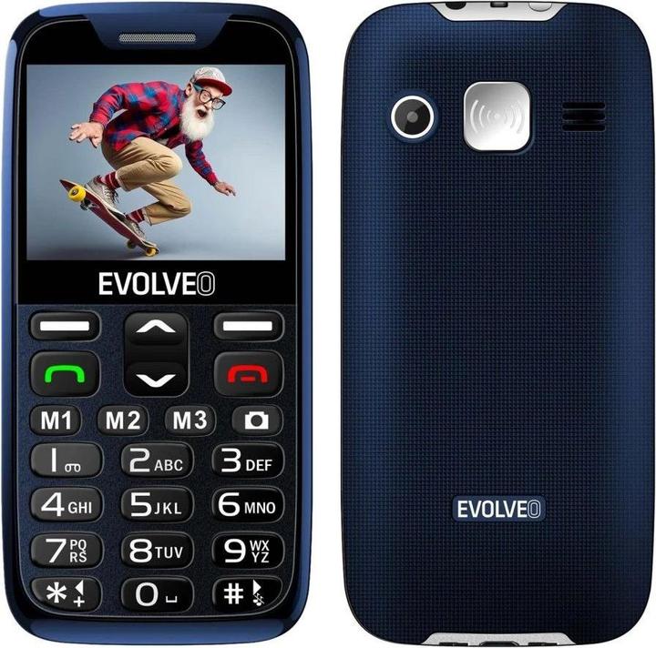 Produktbild Evolveo EasyPhone XR, mobilní telefon pro seniory s nabíjecím stojánkem, modrá (2G)