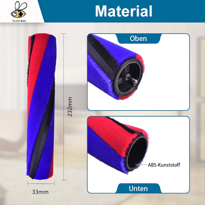 Produktbild Flickbee soft roller replaces Dyson 966488-01 for V6 V7 V8 V10 V11