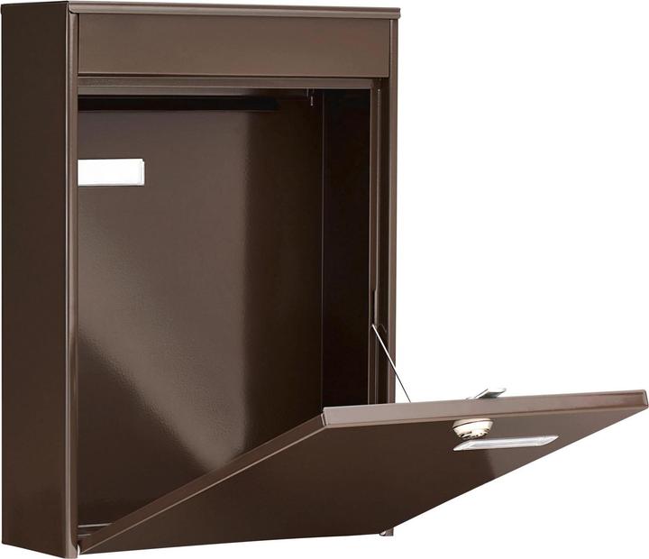 Actual product image Burg Wächter Fence letterbox powder-coated steel WxHxD 397/284/104 mm Leipzig brown 778 BR with Ö