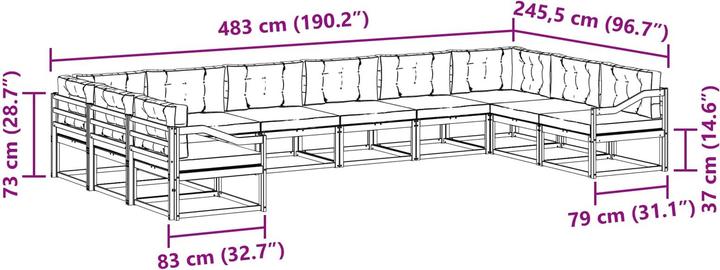 Produktbild vidaXL Outdoor-Sofa