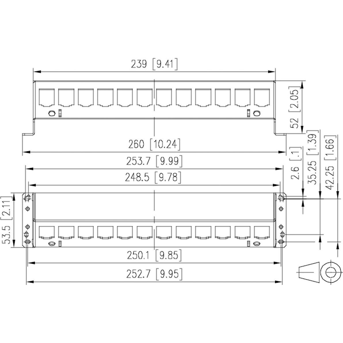 Thumbnail - Metz Connect 130927-1200-E SmartConnect Patchpanel 12 Port MC-Modul, Server Zubehör, Silber