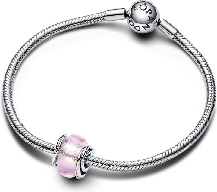 Image du produit Pandora Charm cercle en verre de Murano (Argent massif 925 et verre de Murano rose)