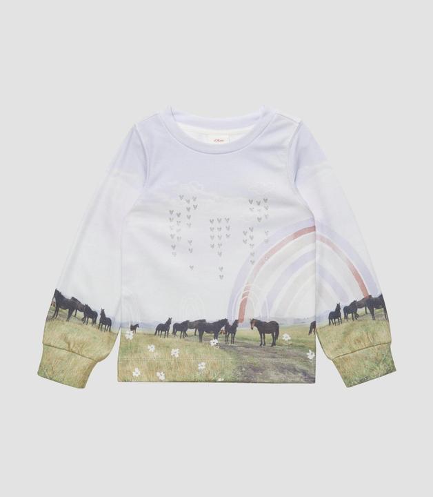 Actual product image S.Oliver Sweatshirt Gemustertes Sweatshirt mit Glitzer-Herzchen (92)