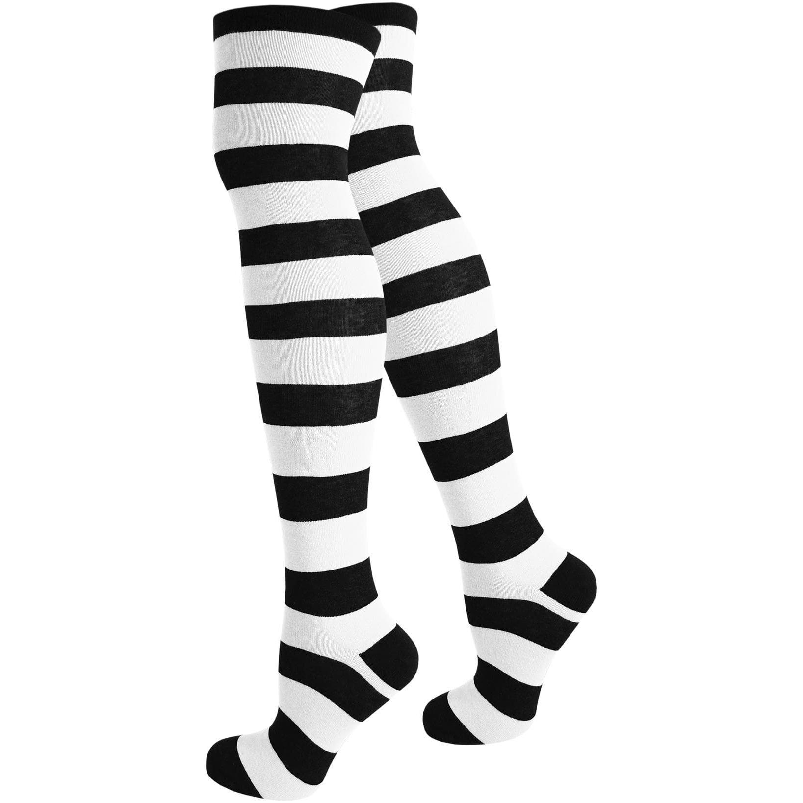 Normani, Herren, Socken, Overknees breite Ringel, Schwarz, (Einzelpack, 36, 41)