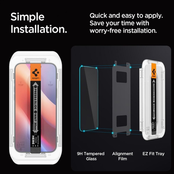 Image du produit Spigen Glas.Tr "Ez Fit" 2-Pack pour iPhone 16 Pro 6,3" intimité (2 pièce(s), Apple iPhone 16 Pro)
