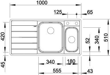 Productafbeelding Blanco AS III 6 S-IF (Aanrecht, 100 cm, 51 cm)
