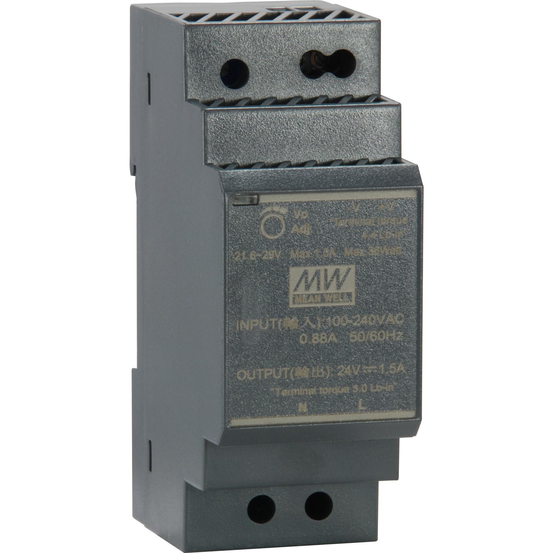 LevelOne ind. Alimentatore POW-2411 24VDC guida DIN, Alimentatore PC, Nero