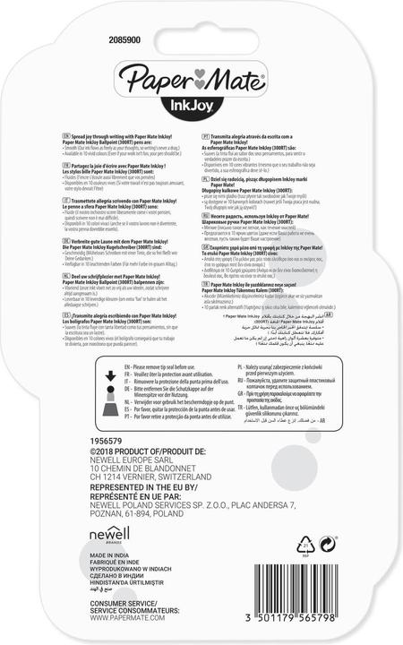 Produktbild Paper Mate Kugelschreiber InkJoy 300 RT 8er M (Schwarz, 8 x)