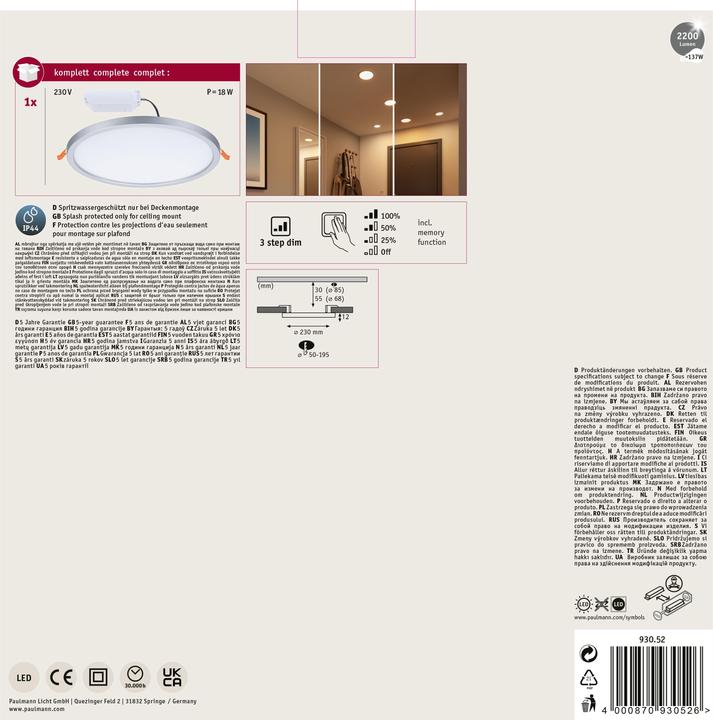 Actual product image Paulmann Built-in panel Areo VariFit (2000 lm)