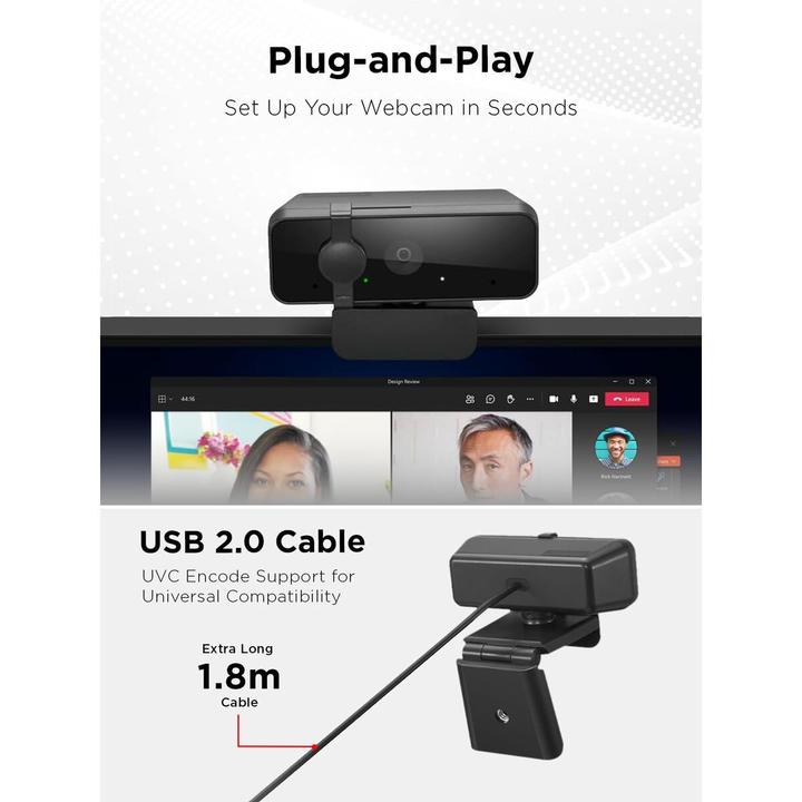 Produktbild Lenovo 310 FHD Webcam Black (P)