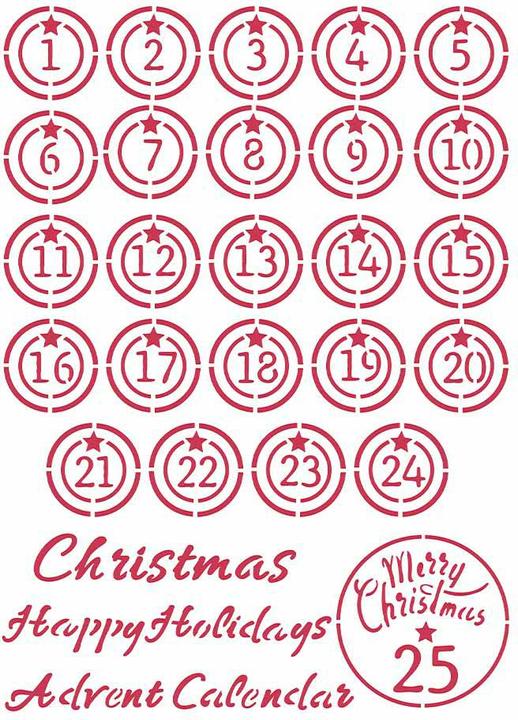 Actual product image Stamperia Stencil "Advent numbers