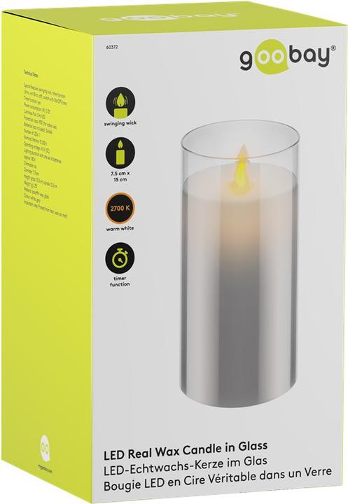Productafbeelding Goobay LED kaars van echte was, 75x 150mm (1x)