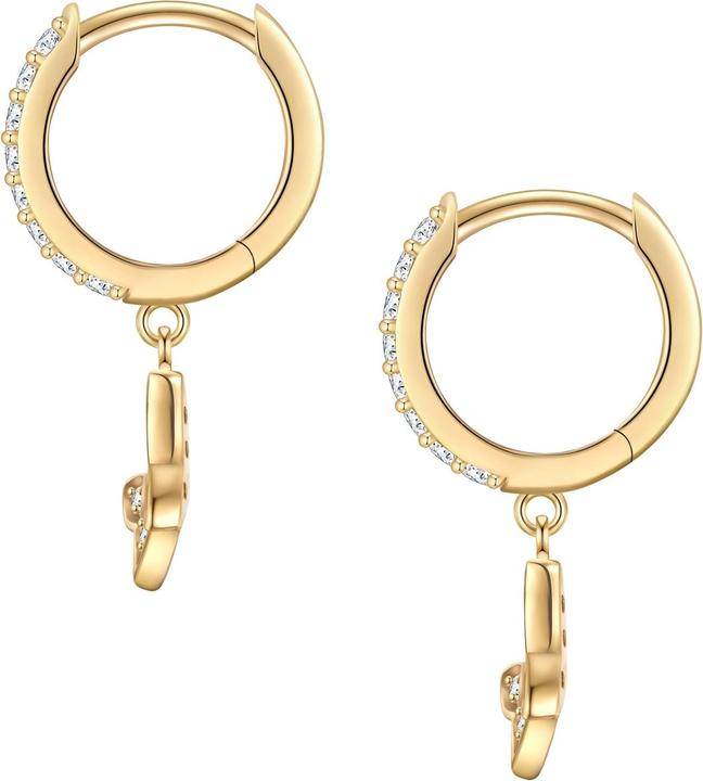 Immagine prodotto Glanzstücke München Creolen Sterling Silber gelbgold Zirkonia weiss - 38198 (Argento)